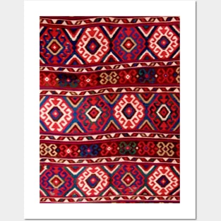 Antique Shahsavan Kilim Rug Pattern Posters and Art